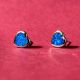 925 Sterling Silver Blue Heart Jugnu Stud Earrings